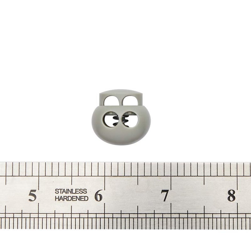 DYZD Plastic Cord Lock End Toggle Double Hole Spring Stopper Fastener Slider Toggles End (Grey 10PCS) - Image 4